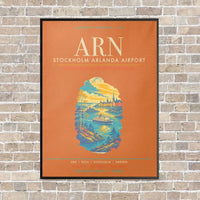 Thumbnail for Stockholm Arlanda Airport ARN - Canvas Framed - Orange