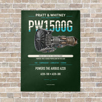 Thumbnail for PW1500G vertical canvas print - no frame - dark green background