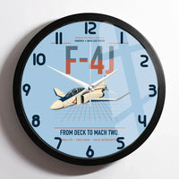 Thumbnail for F-4J Phantom II design on light blue framed wall clock