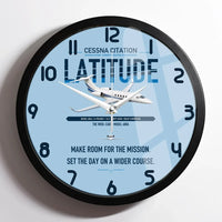 Thumbnail for Cessna Citation Latitude design on light blue framed wall clock