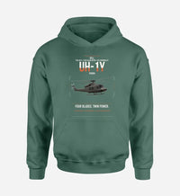 Thumbnail for Bell UH-1Y Venom design on green double-side hoodie, single-side print