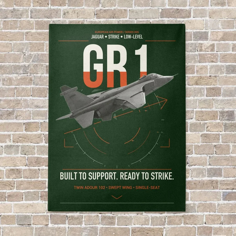 SEPECAT Jaguar GR1 vertical canvas print - no frame - dark green background