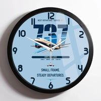 Thumbnail for Boeing 737-500 Classic design on light blue framed wall clock