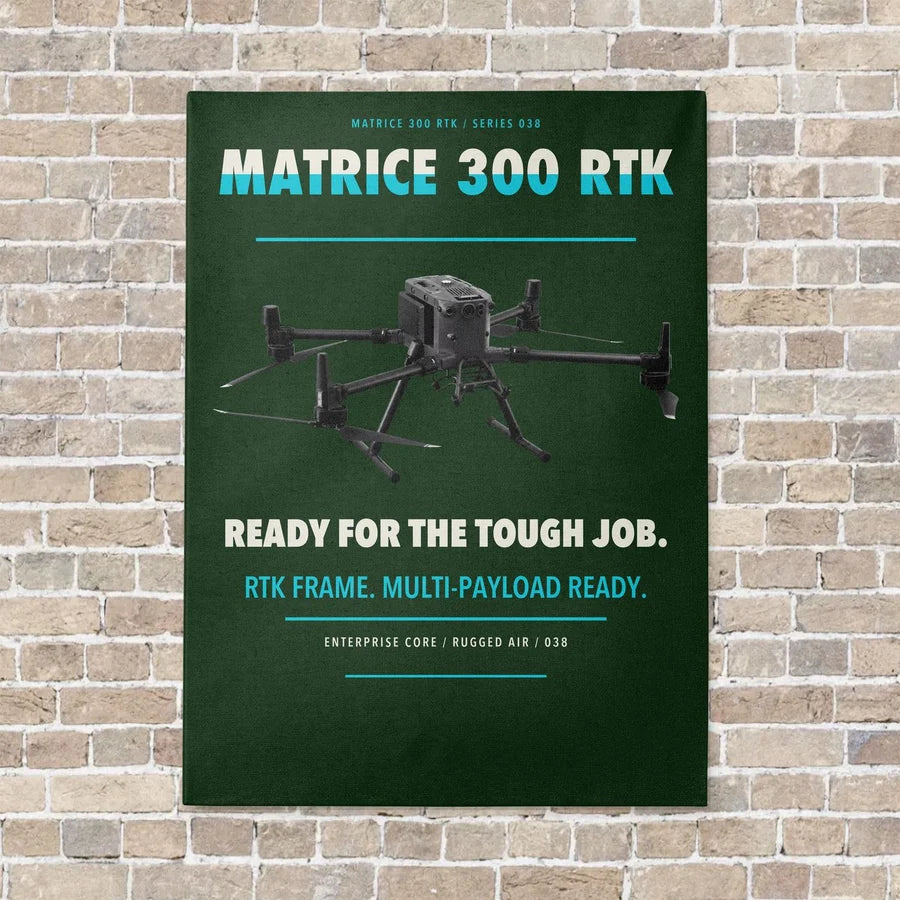 DJI Matrice 300 RTK vertical canvas print - no frame - dark green background