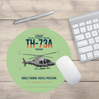 Thumbnail for Leonardo TH-73A Thrasher design on light green round mouse pad
