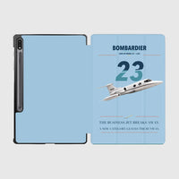 Thumbnail for Bombardier Learjet 23 design on light blue samsung tablet tablet case