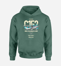 Thumbnail for Cessna 152 design on green double-side hoodie, single-side print