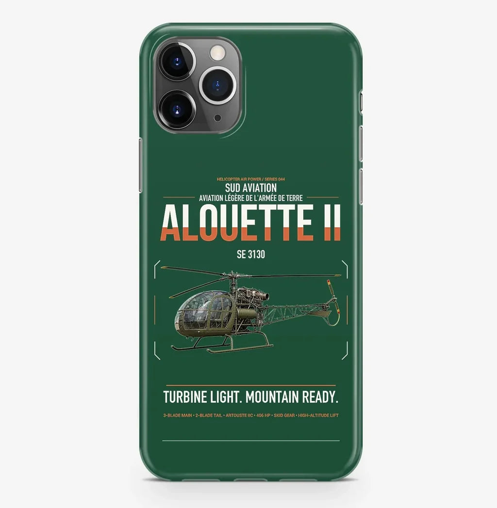 Sud Aviation SE 3130 Alouette II design on dark green magsafe iphone case, for iPhone Pro Max