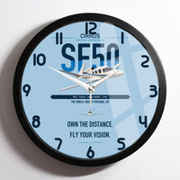 Thumbnail for Cirrus Vision Jet G2+ design on light blue framed wall clock