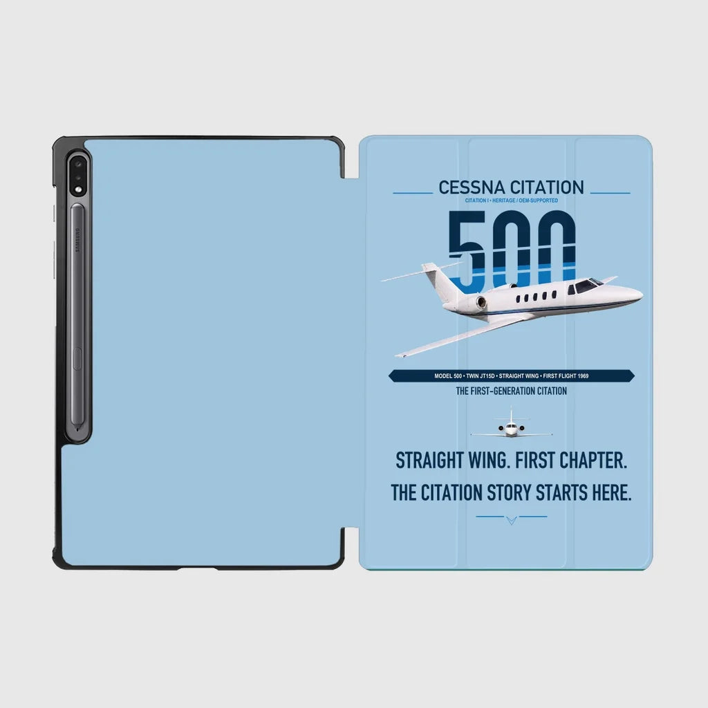 Cessna Citation 500 - Citation I design on light blue samsung tablet tablet case