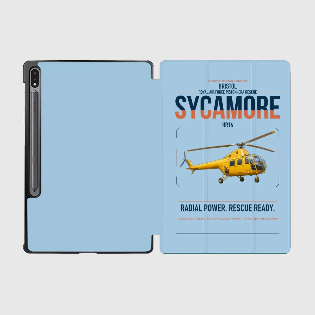 Bristol Sycamore HR14 design on light blue samsung tablet tablet case
