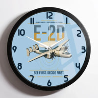 Thumbnail for E-2D Advanced Hawkeye design on light blue framed wall clock