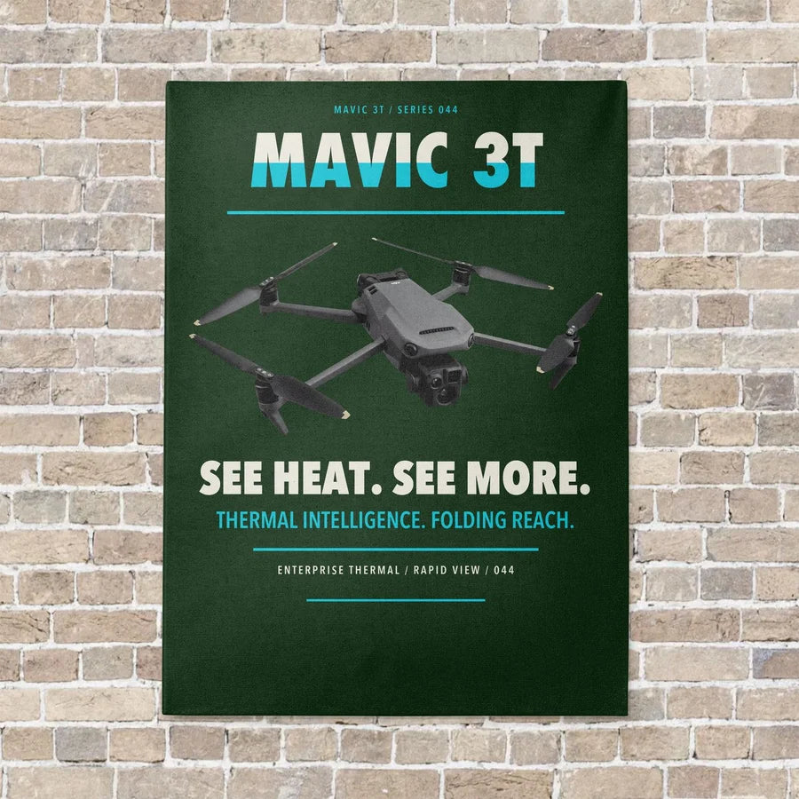 DJI Mavic 3 Thermal vertical canvas print - no frame - dark green background