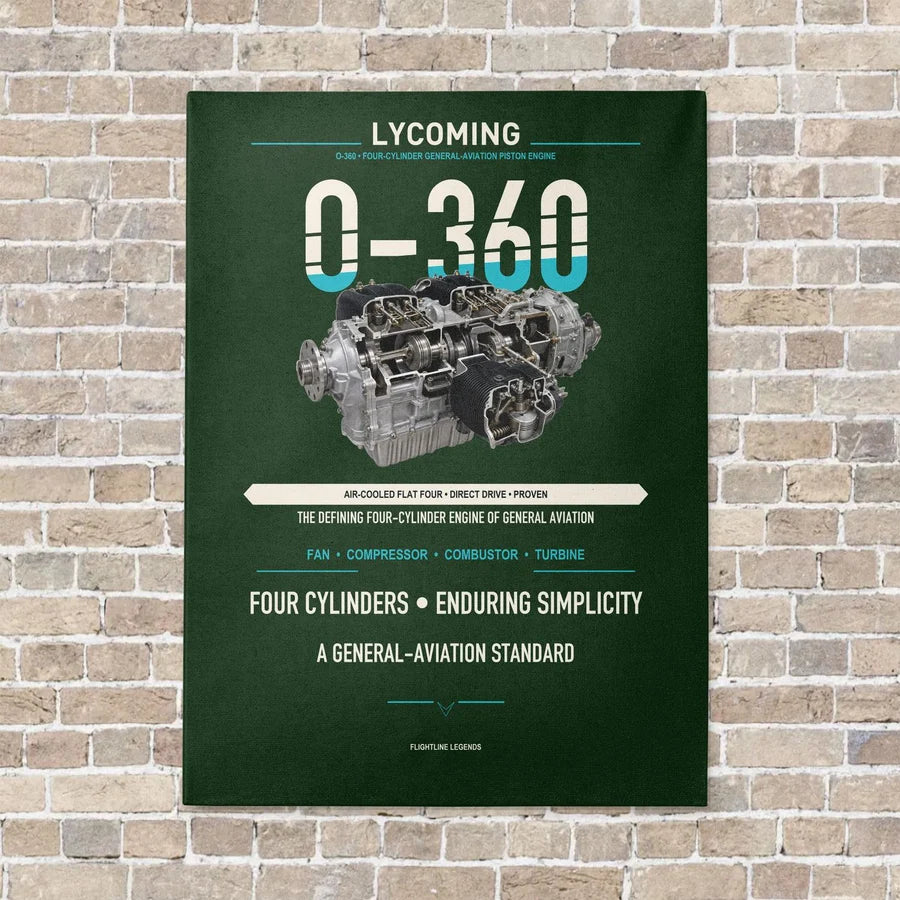 O-360 vertical canvas print - no frame - dark green background