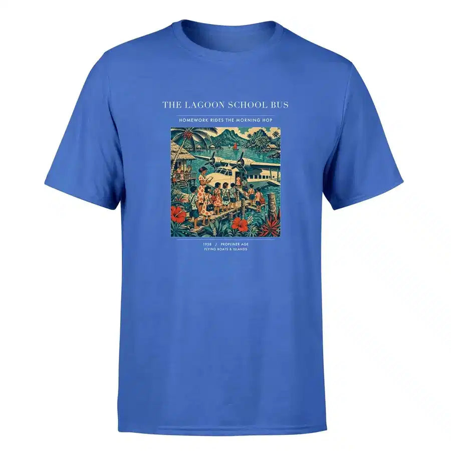 VINTAGE G4270 - The Lagoon School Bus - Premium T-Shirt design on blue premium t shirt