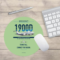 Thumbnail for Beechcraft 1900D design on light green round mouse pad
