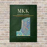 Thumbnail for Molokai Airport MKK vertical canvas print - no frame - dark green background
