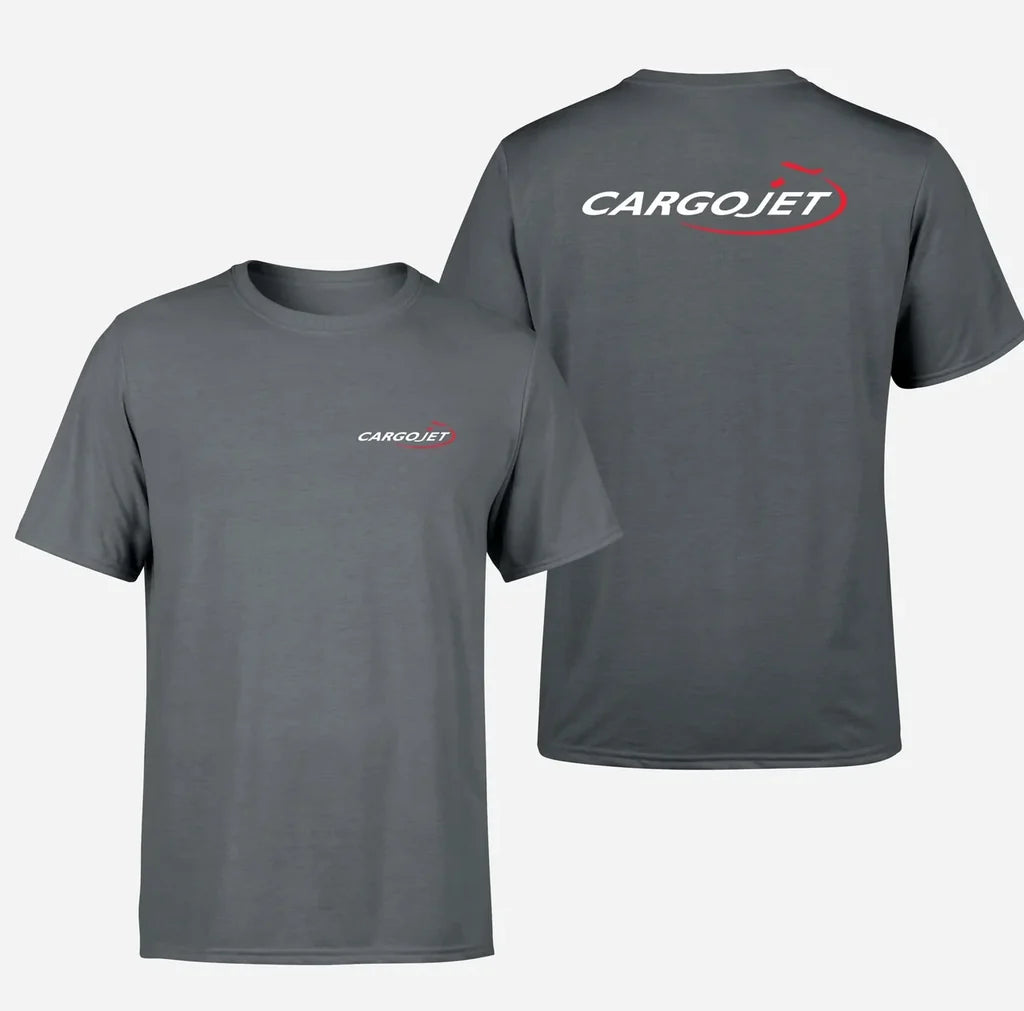 Cargojet logo on gray double side t shirt
