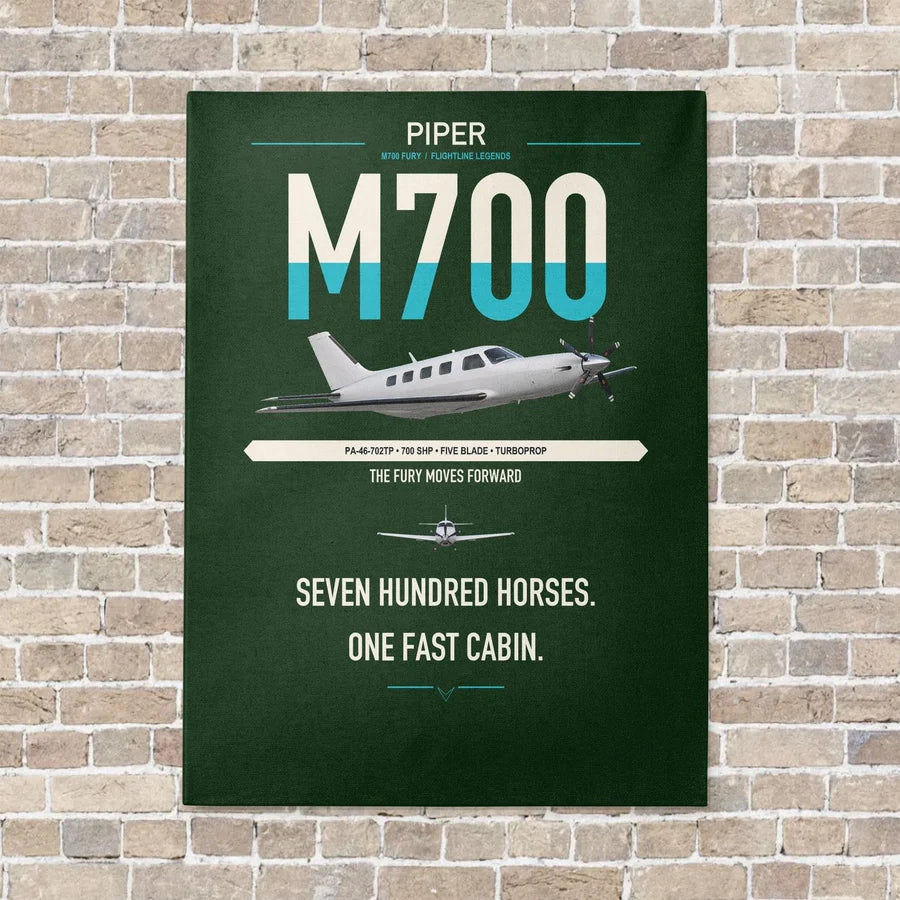 Piper M700 Fury vertical canvas print - no frame - dark green background