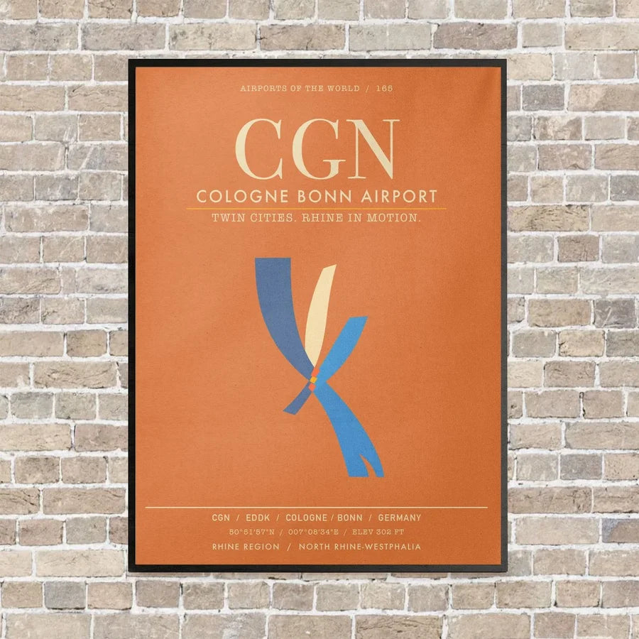 Cologne Bonn Airport CGN - Canvas Framed - Orange