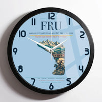 Thumbnail for Manas International Airport (FRU) design on light blue framed wall clock