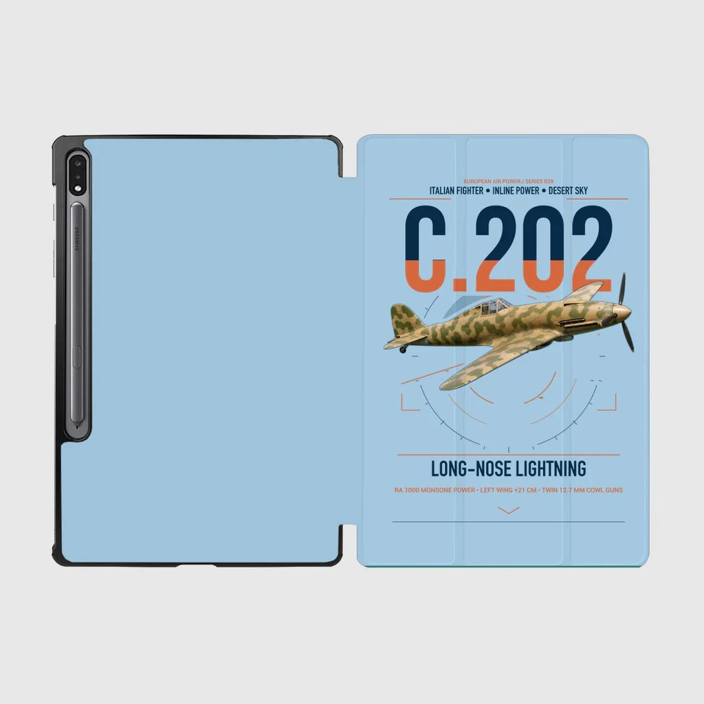 Macchi C.202 Folgore design on light blue samsung tablet tablet case