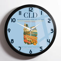 Thumbnail for McClellan-Palomar Airport (CLD) design on light blue framed wall clock