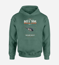 Thumbnail for Bell 205A-1++ design on green double-side hoodie, single-side print