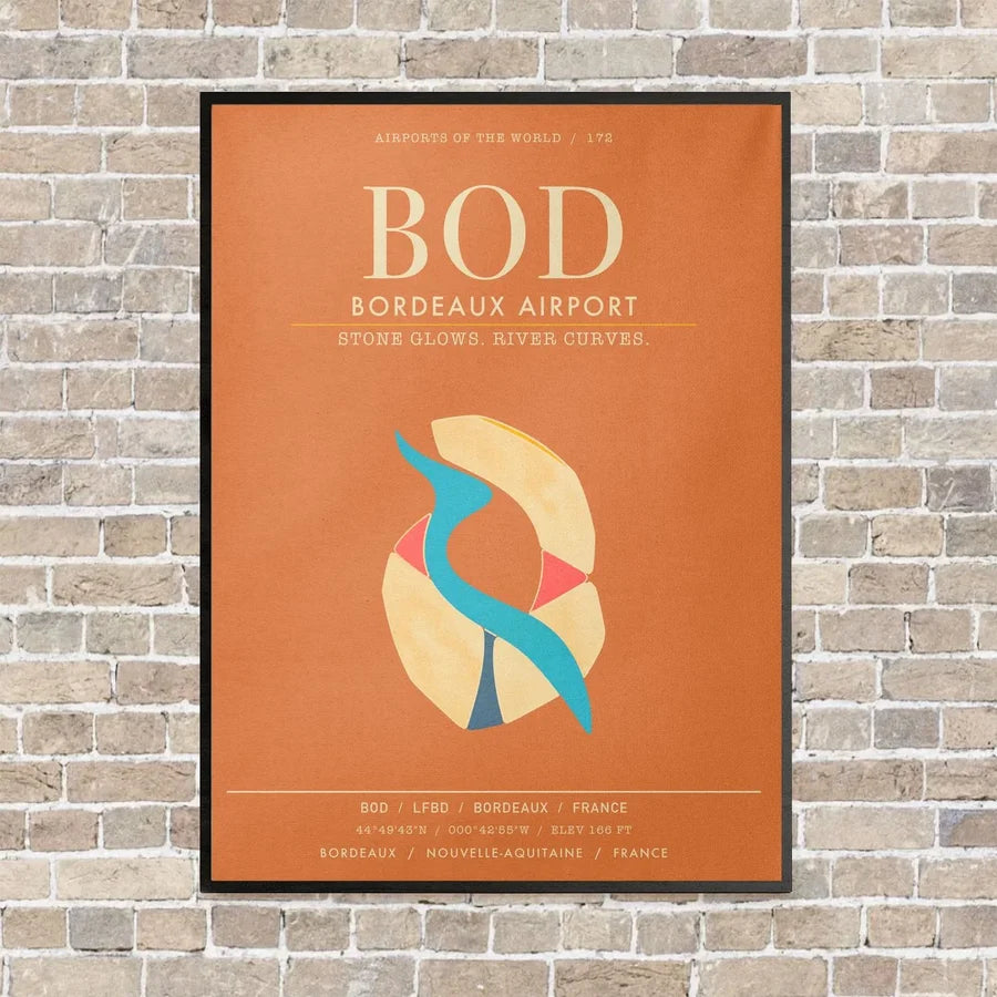 Bordeaux Airport BOD - Canvas Framed - Orange