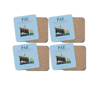 Thumbnail for Snohomish County Airport (Paine Field) (PAE) design on light blue 4 pieces set coaster