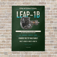 Thumbnail for CFM LEAP-1B vertical canvas print - no frame - dark green background