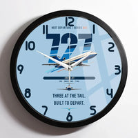 Thumbnail for Boeing 727-200 design on light blue framed wall clock