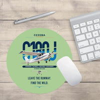 Thumbnail for Cessna 180J Skywagon design on light green round mouse pad