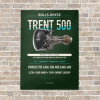 Thumbnail for TRENT 500 vertical canvas print - no frame - dark green background