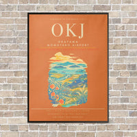 Thumbnail for Okayama Momotaro Airport OKJ - Canvas Framed - Orange