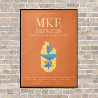 Thumbnail for Milwaukee Mitchell International Airport MKE - Canvas Framed - Orange