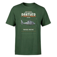 Thumbnail for Airbus Helicopters AS565 MBe Panther design on dark green t-shirt, single-side print
