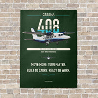Thumbnail for Cessna 408 SkyCourier vertical canvas print - no frame - dark green background