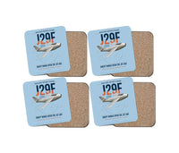 Thumbnail for Saab J 29F Tunnan design on light blue 4 pieces set coaster