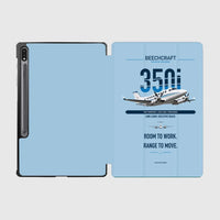 Thumbnail for Beechcraft King Air 350i design on light blue samsung tablet tablet case