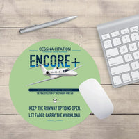 Thumbnail for Cessna Citation Encore+ design on light green round mouse pad
