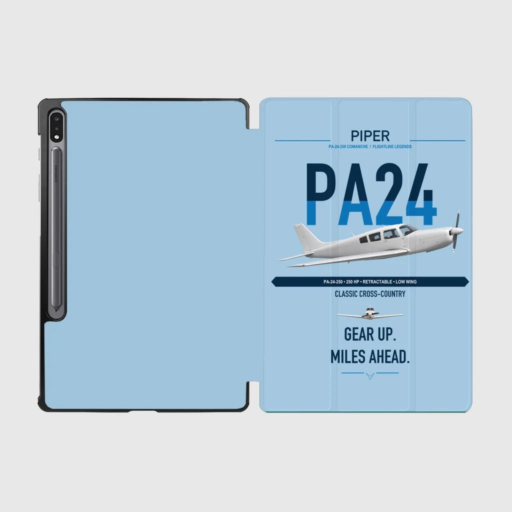 Piper PA-24-250 Comanche 250 design on light blue samsung tablet tablet case