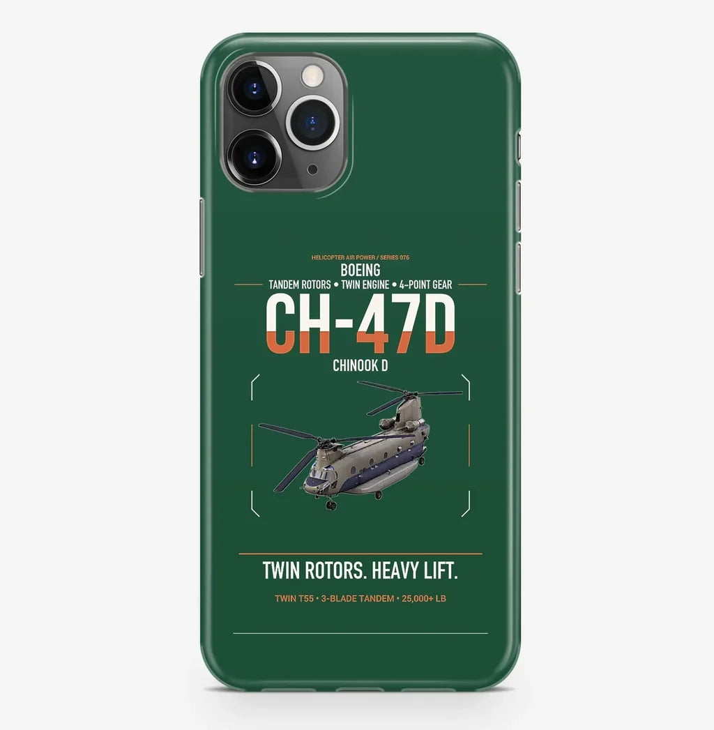 Boeing CH-47D design on dark green magsafe iphone case, for iPhone Pro Max