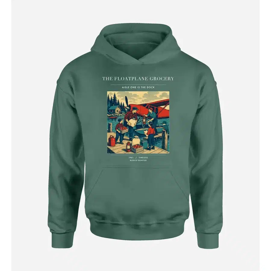 VINTAGE G4286 - The Floatplane Grocery - Premium Hoodie design on green premium