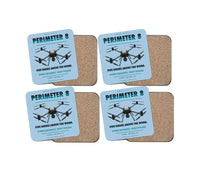 Thumbnail for Skyfront Perimeter 8 design on light blue 4 pieces set coaster