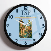 Thumbnail for Treviso Airport (TSF) design on light blue framed wall clock