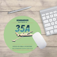Thumbnail for Bombardier Learjet 35A design on light green round mouse pad