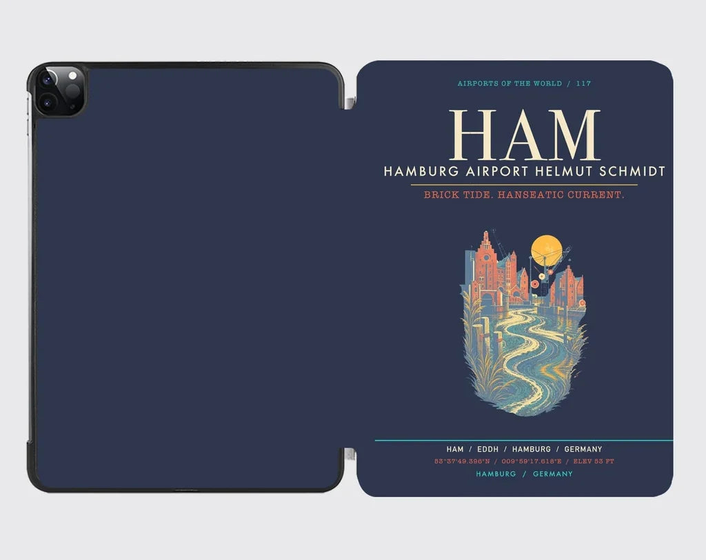 Hamburg Airport Helmut Schmidt HAM - Elbe Brick Tide Signal - Navy Blue