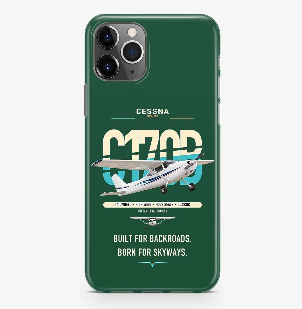 Cessna 170B design on dark green magsafe iphone case, for iPhone Pro Max