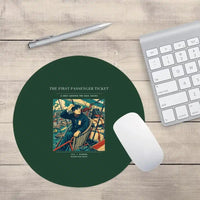 Thumbnail for VINTAGE G4321 - The First Passenger Ticket - Designed Mouse Pads design on darkgreen round